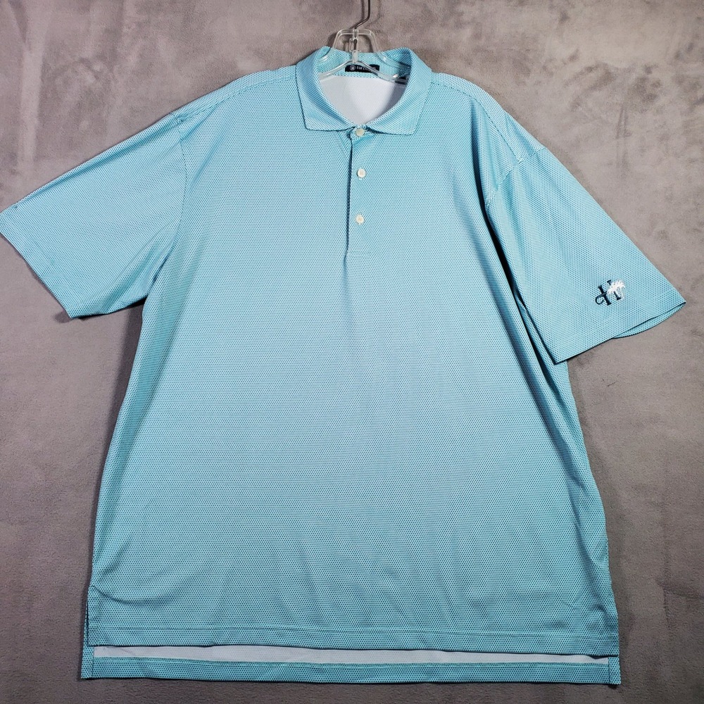 Turtleson Polo Shirt Mens XL Blue Micro Dot Performance Golf Gorpcore Preppy